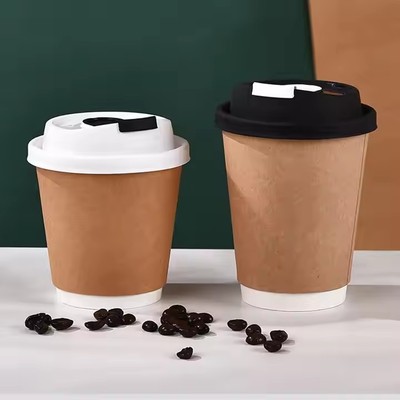 8oz Takeaway White Double Wall Paper Cup Custom Printed Disposable Coffee Paper Cups