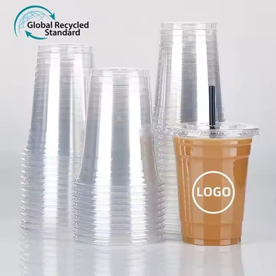 Transparent Wholesale 12/16/24 Oz Disposable PET Product Beverages Plastic Cups 98 mm For Cold Drink
