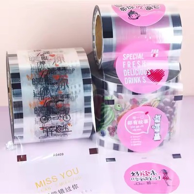 wholesale transparent waterproof customized PP bubble tea plastic cup sealing roll film