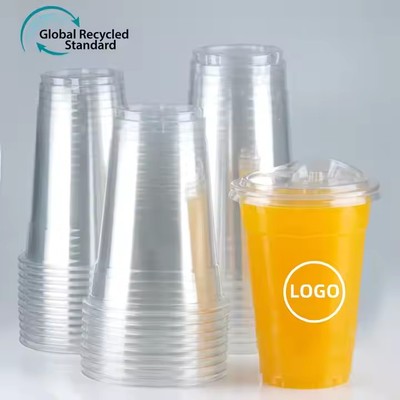 Printing LOGO plastic pp pet cup 95 caliber 360ml 500ml 700ml transparent PET clear plastic cups wit