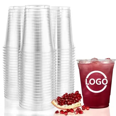 Custom logo 350ml 16oz 500ml 700ml disposable thick smoothie PP clear transparent plastic bubble bob